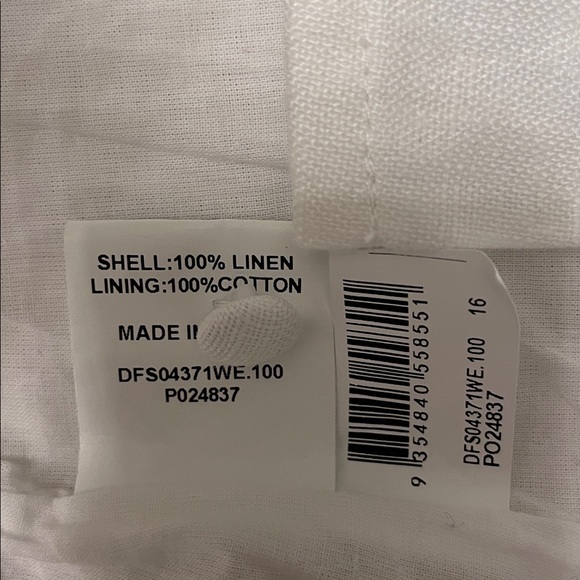 DISSH Nellie White Linen Tunic Top Size 12 Fringe Sleeveless Side Slits - Picture 13 of 16